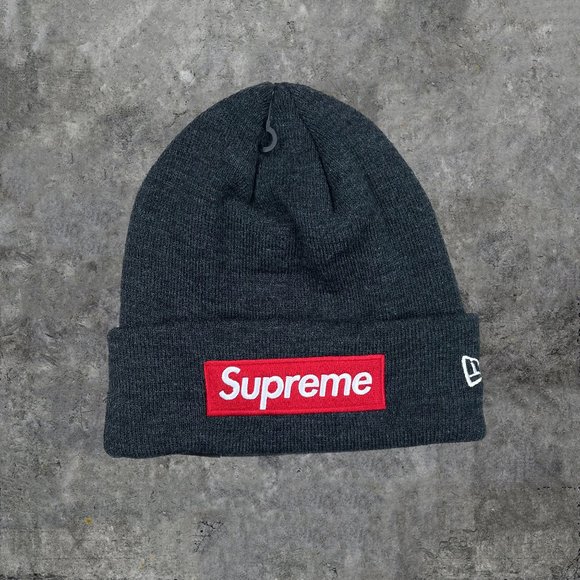 Supreme | Accessories | Supreme X New Era Fw2 Box Logo Charcoal Beanie |  Poshmark